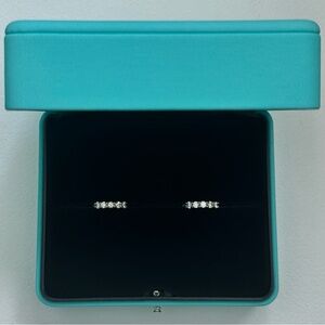 $13,600 Tiffany & Co. Platinum Hoop Diamond Earrings Small